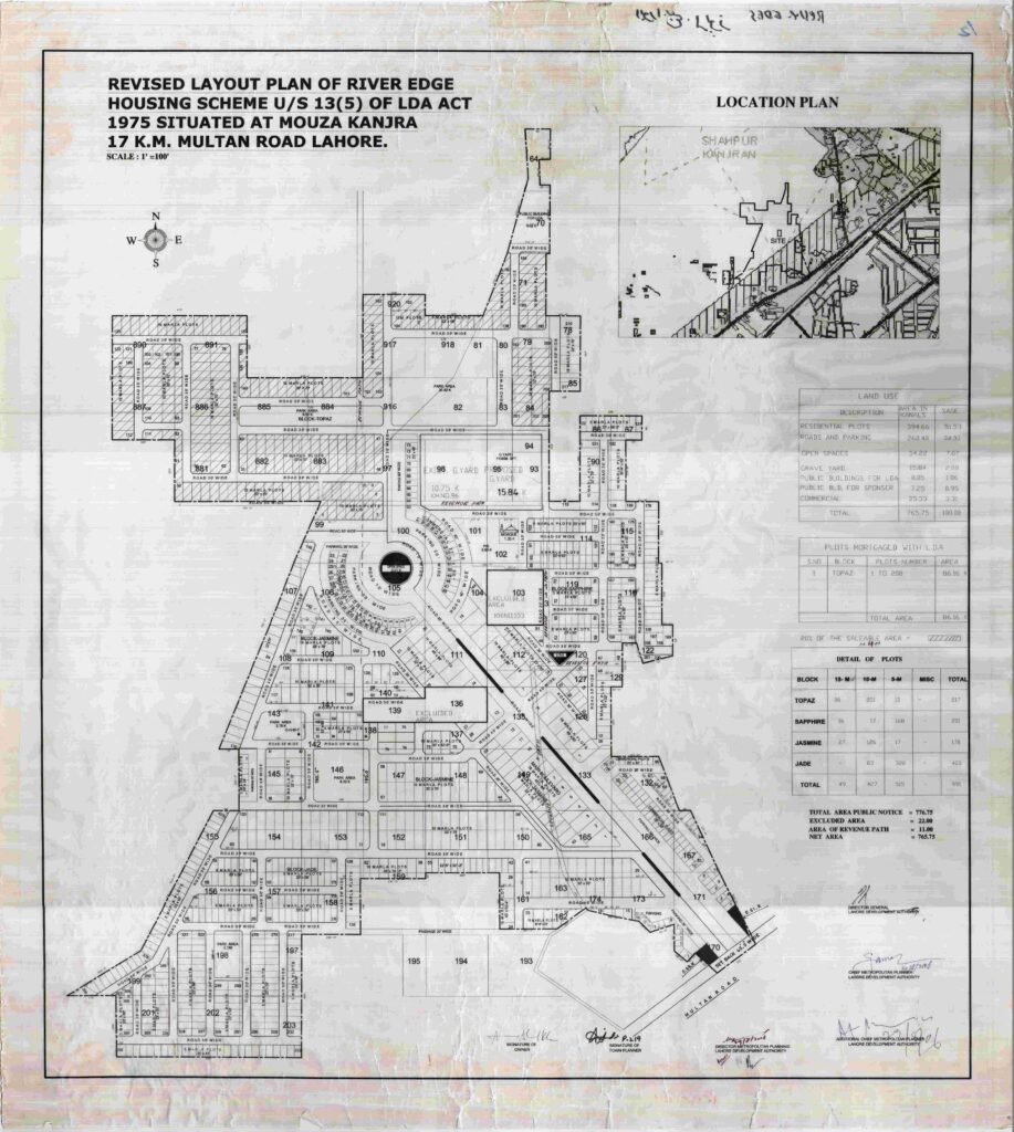 LDA approved Area Plan Map park view city lahore